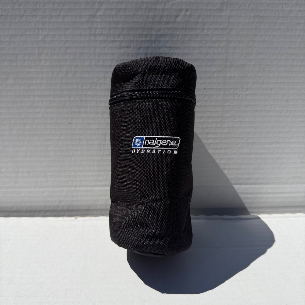 Nalgene Hydration Insulated Water Bottle Holder Black Nylon Zippered Sleeve